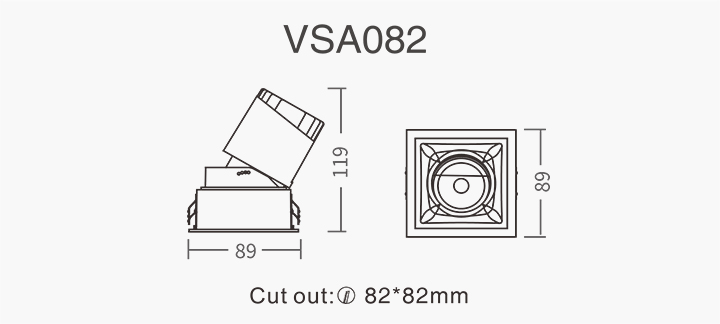 VILLA-Square Adjustable 10W